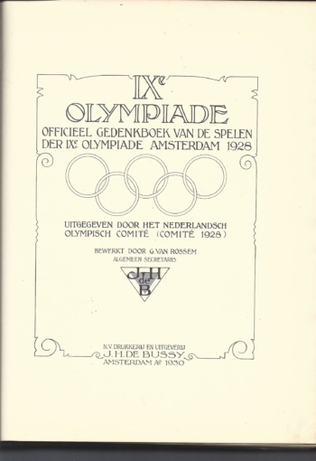 De IXe Olympiade Amsterdam 1928