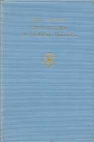 Two Studies in Yiddish Culture