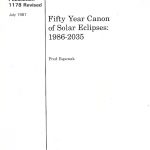 Fifty Year Canon Solar Eclipses 1986-2035, Nr. 1178