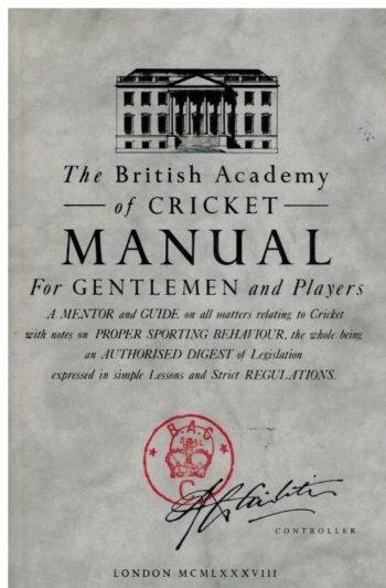 British Academy of Cricket Manual