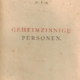 Geheimzinnige personen