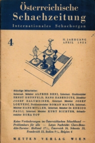 Osterreichische Schachzeitung 1952 Heft 4