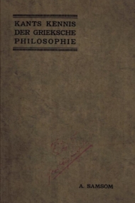 Kants kennis der Grieksche philosophie