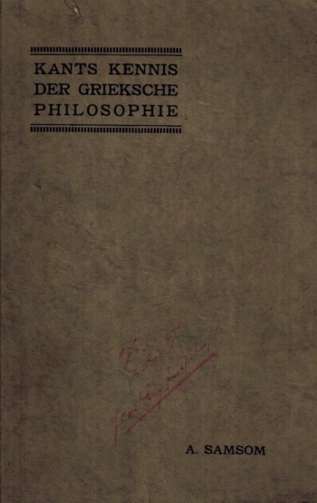 Kants kennis der Grieksche philosophie