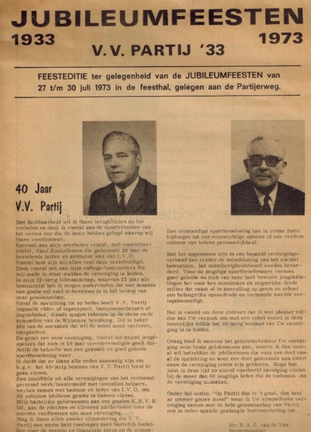 Jubileumfeesten V.V. Partij 33