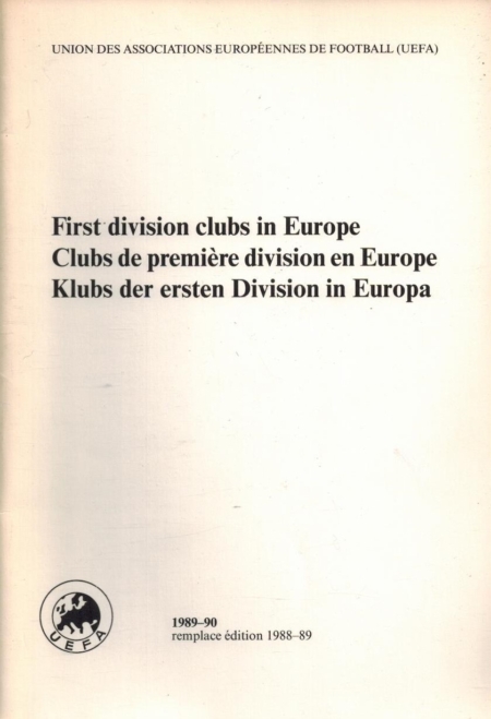 First division clubs in Europe 1989-90