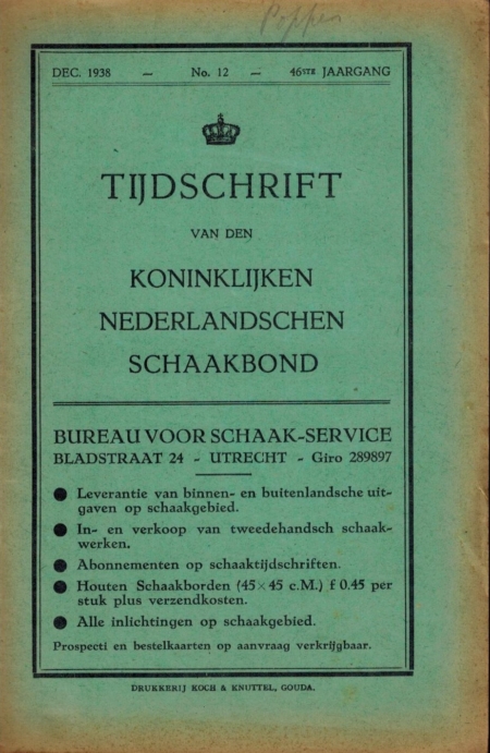 Tijdschrift van den Nederlandschen Schaakbond 1938, 46ste Jaargang