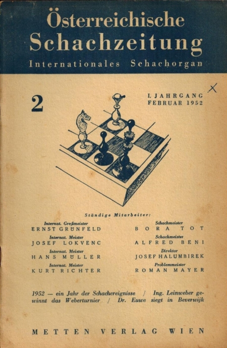 Osterreichische Schachzeitung 1952 Heft 2