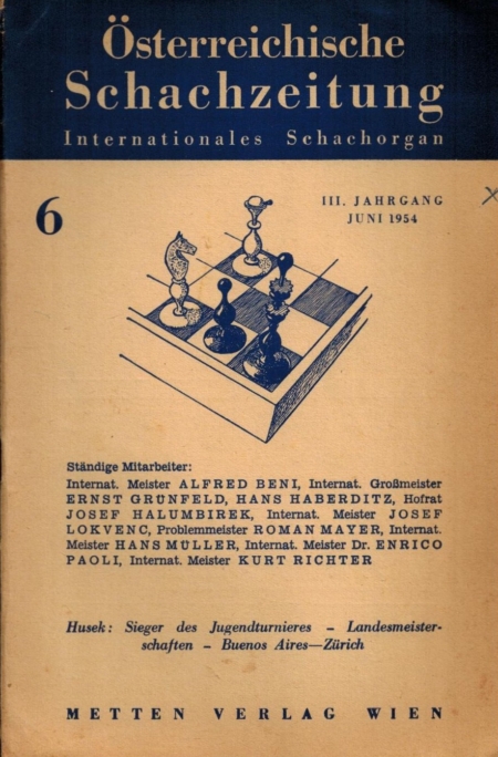 Osterreichische Schachzeitung 1952 Heft 6