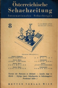 Osterreichische Schachzeitung 1952 Heft 8