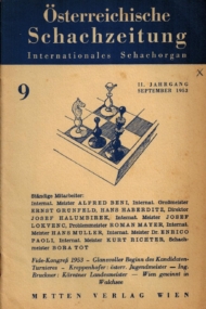 Osterreichische Schachzeitung 1952 Heft 9